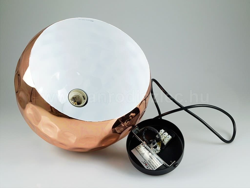 LAMPADARIO PENDENTE LAMPADA A SOSPENSIONE IN METALLO CONO ORO ROSA RAME VT-8250 - 4