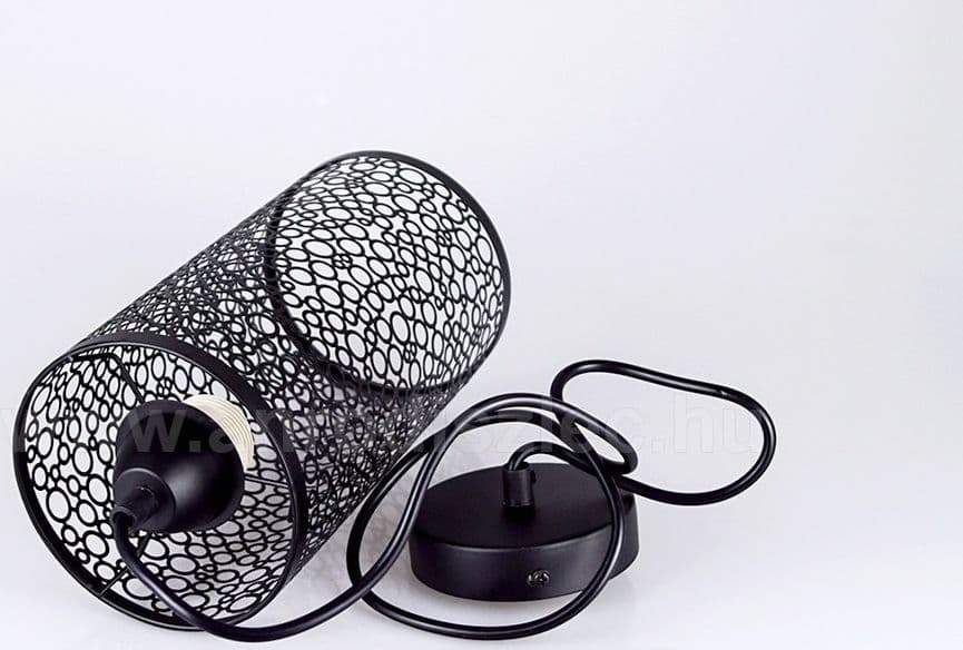 LAMPADARIO PENDENTE A SOSPENSIONE IN METALLO NERO MATTO STILE ELEGANTE VT-7131 - 3