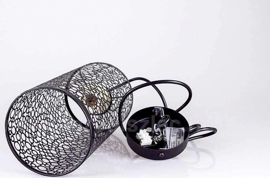 LAMPADARIO PENDENTE A SOSPENSIONE IN METALLO NERO MATTO STILE ELEGANTE VT-7131 - 4