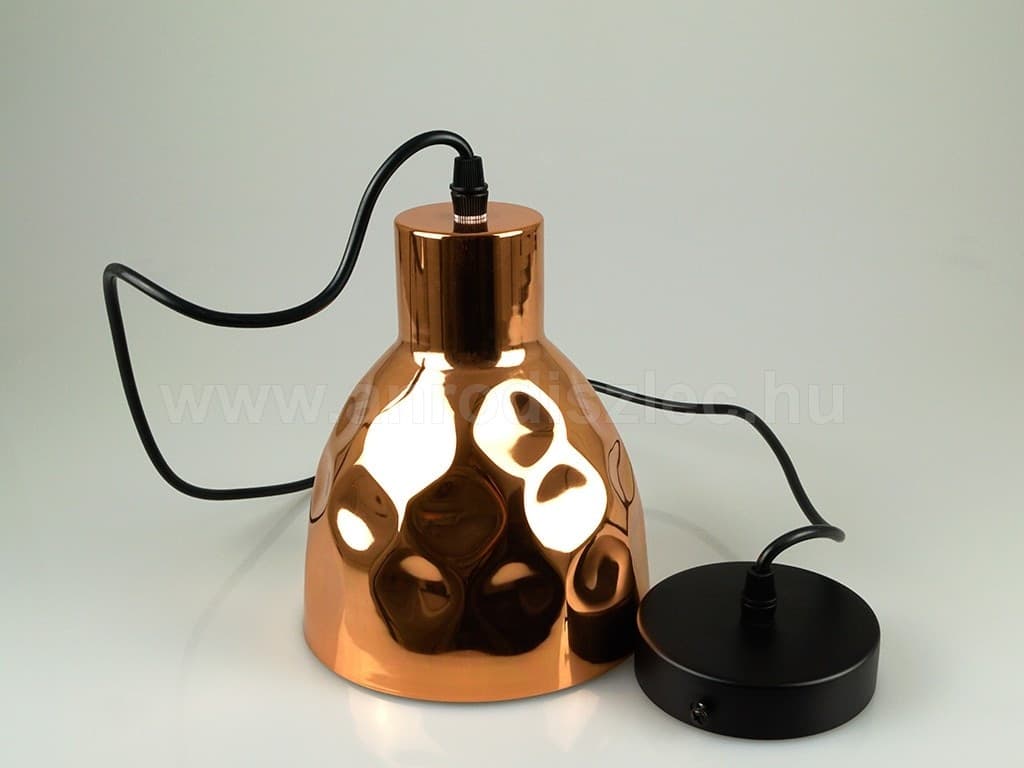 LAMPADARIO PENDENTE LAMPADA A SOSPENSIONE IN METALLO CONO ORO ROSA RAME VT-8150 - 2