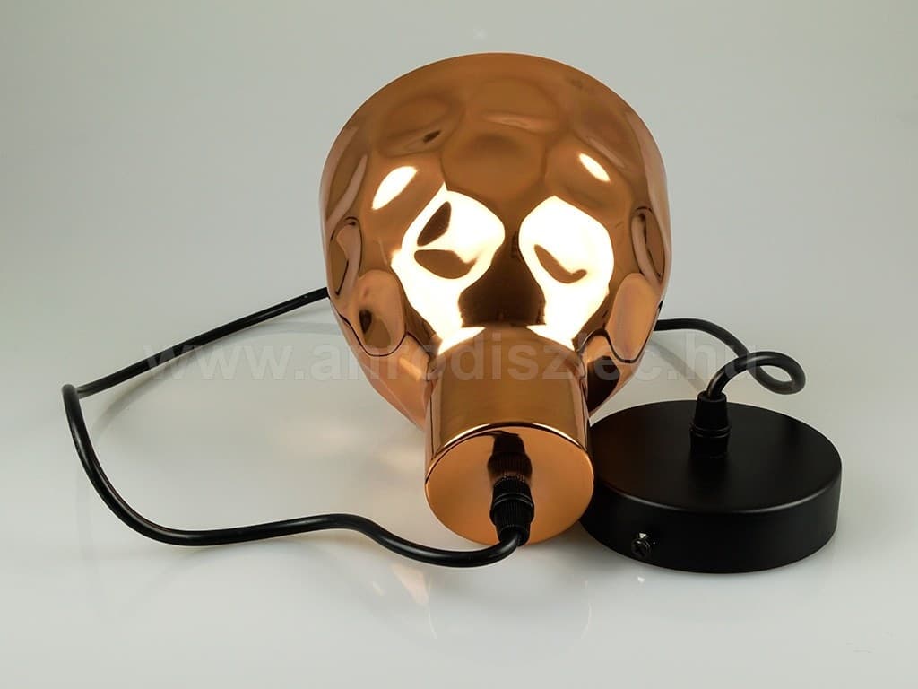 LAMPADARIO PENDENTE LAMPADA A SOSPENSIONE IN METALLO CONO ORO ROSA RAME VT-8150 - 3