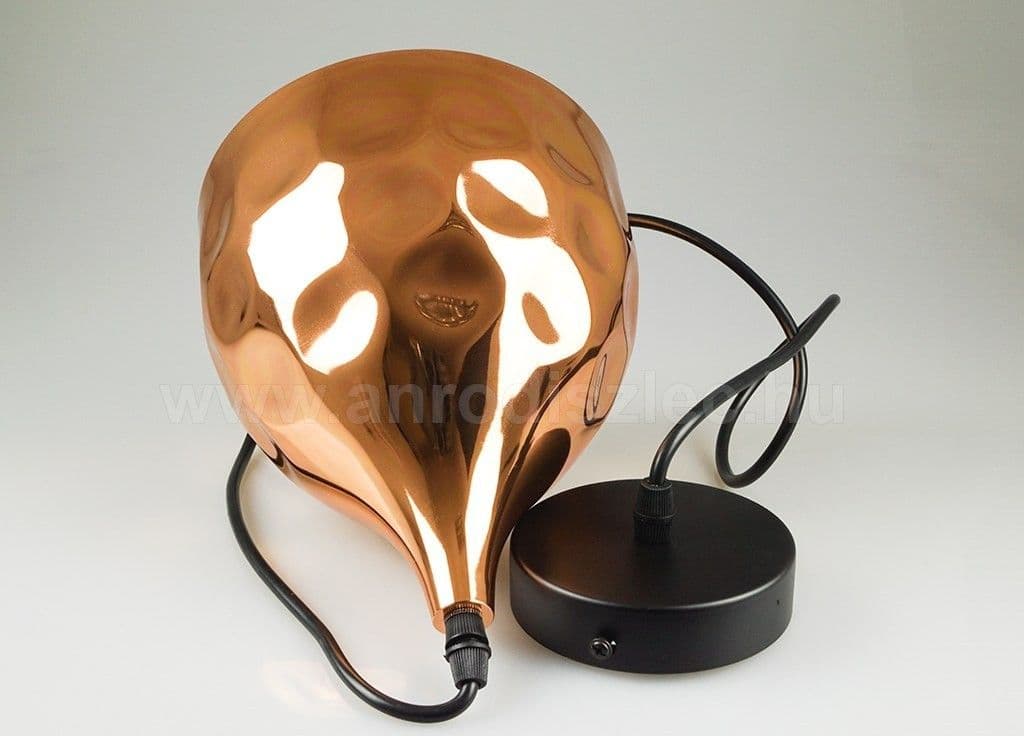 LAMPADARIO PENDENTE LAMPADA A SOSPENSIONE IN METALLO CONO ORO ROSA RAME VT-8170 - 2