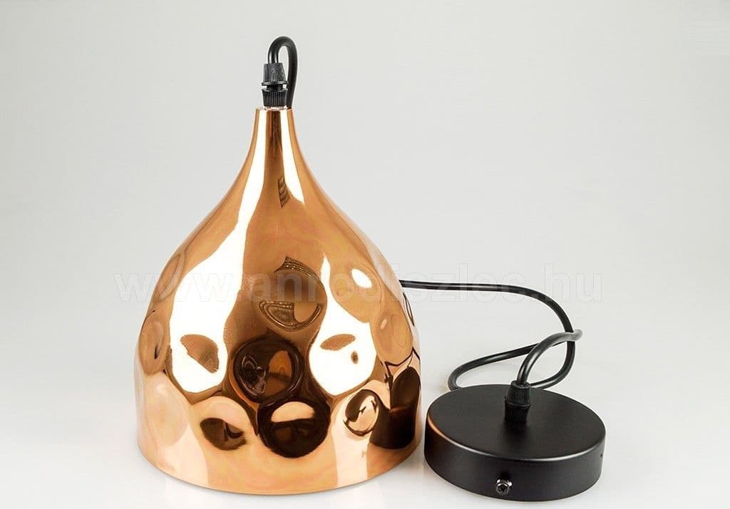 LAMPADARIO PENDENTE LAMPADA A SOSPENSIONE IN METALLO CONO ORO ROSA RAME VT-8170 - 6