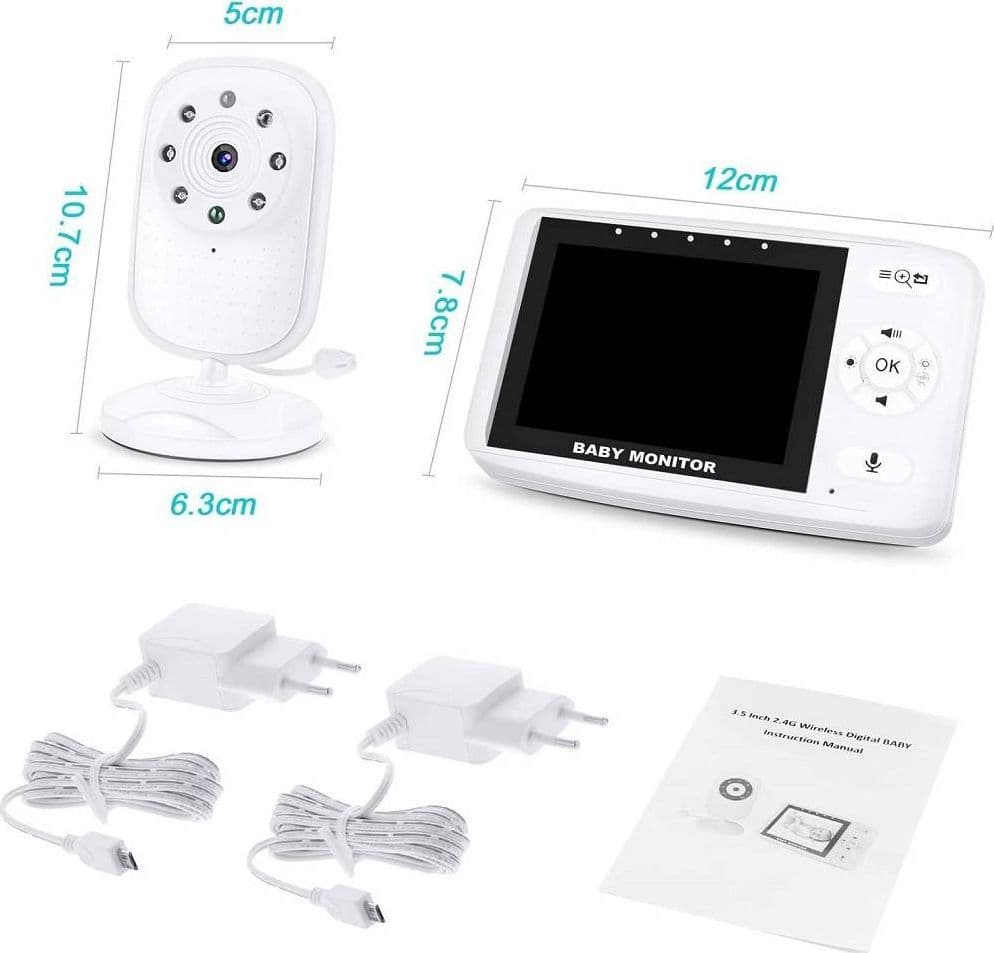BABY MONITOR VIDEOCAMERA SCHERMO 3.5" WIRELESS CON FOTOCAMERA VISIONE NOTTURNA - 9