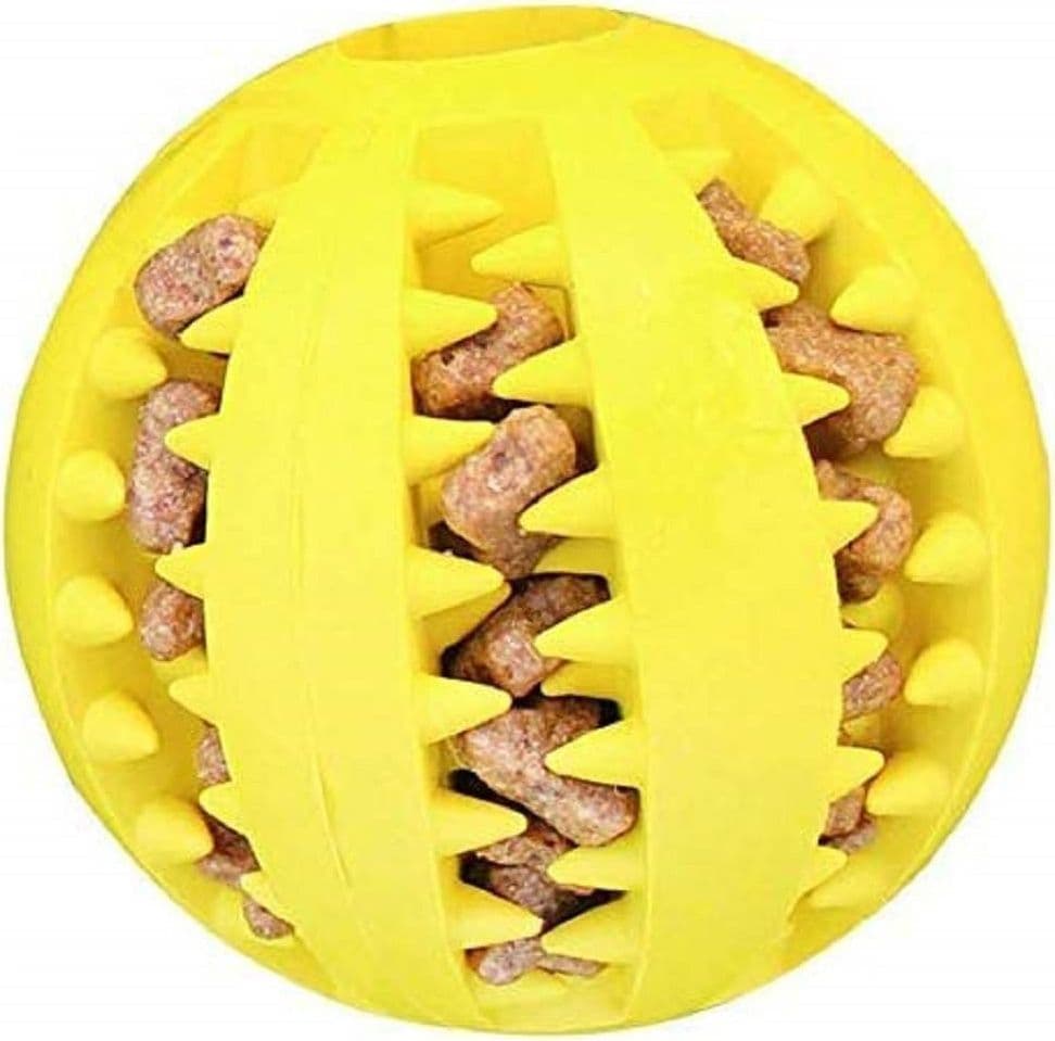PALLINA PALLA 7CM GIOCO CANE PLASTICA INTERATTIVO MASTICAZIONE CIBO DENTI ANIMAL - 2