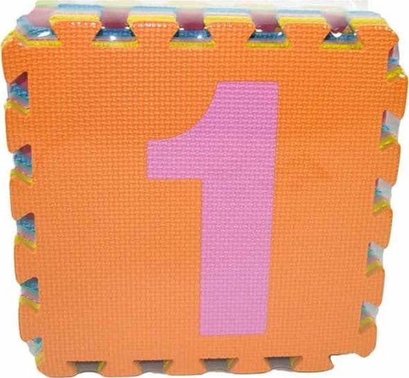 TAPPETO TAPPETINO PUZZLE 10 PEZZI NUMERI MORBIDO DIMENSIONE MATTONELLE 30X30CM - 3