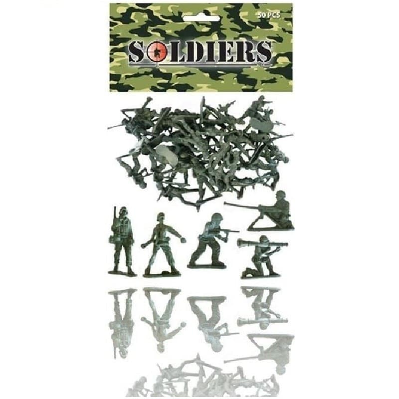 50 SOLDATI SOLDATINI MILITARI PLASTICA GUERRA BAMBINI BIMBI ETA' 3+ ANNI - 1