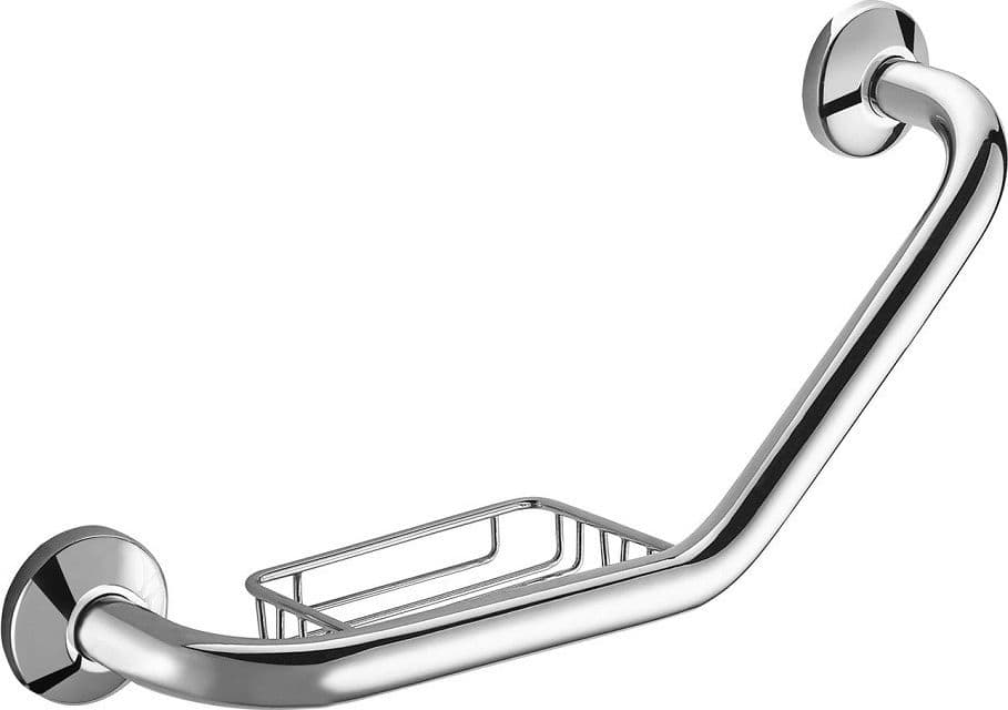 MANIGLIONE SICUREZZA BAGNO PORTASAPONE MANIGLIA DOCCIA ANZIANI DISABILI 45 CM - 2