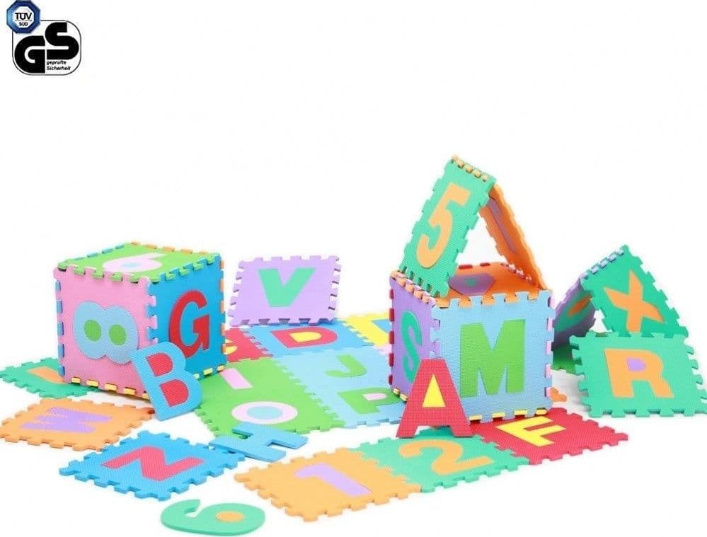 TAPPETO PUZZLE PER BAMBINI SET 9 X 9 CM GIOCO TAPPETINO LETTERE NUMERI GOMMA EVA - 3