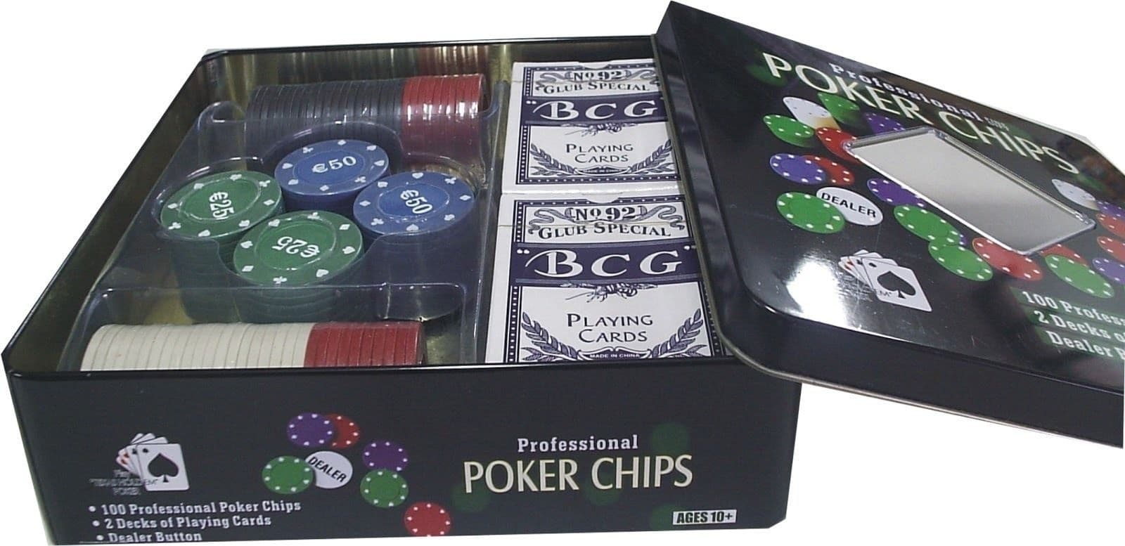 SET KIT COFANETTO POKER TEXAS HOLDEM 100 FICHES CHIPS SET PROFESSIONALE POKER - 2