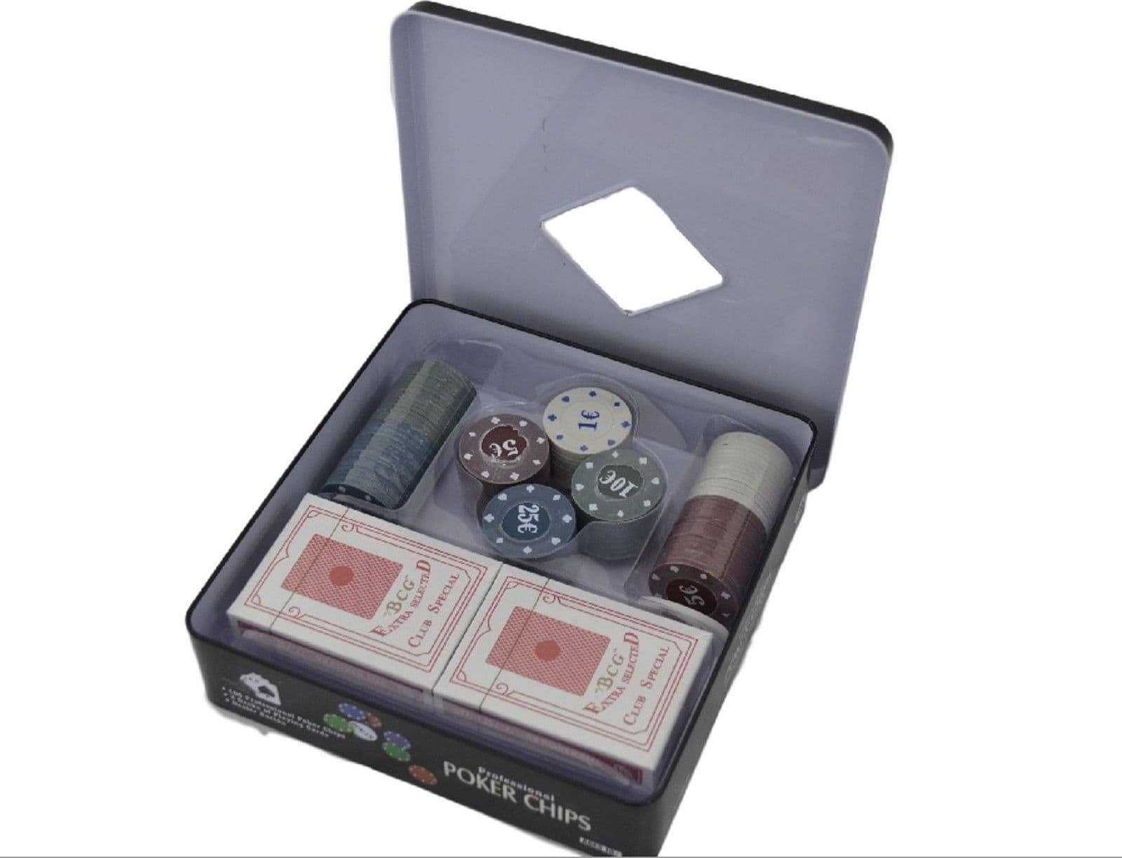 SET KIT COFANETTO POKER TEXAS HOLDEM 100 FICHES CHIPS SET PROFESSIONALE POKER - 3