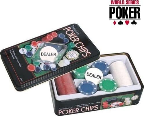 SET POKER CHIPS PROFESSIOALE 100 FISHES FICHES DAKOTA TEXAS HOLDEM 100 CHIPS - 2