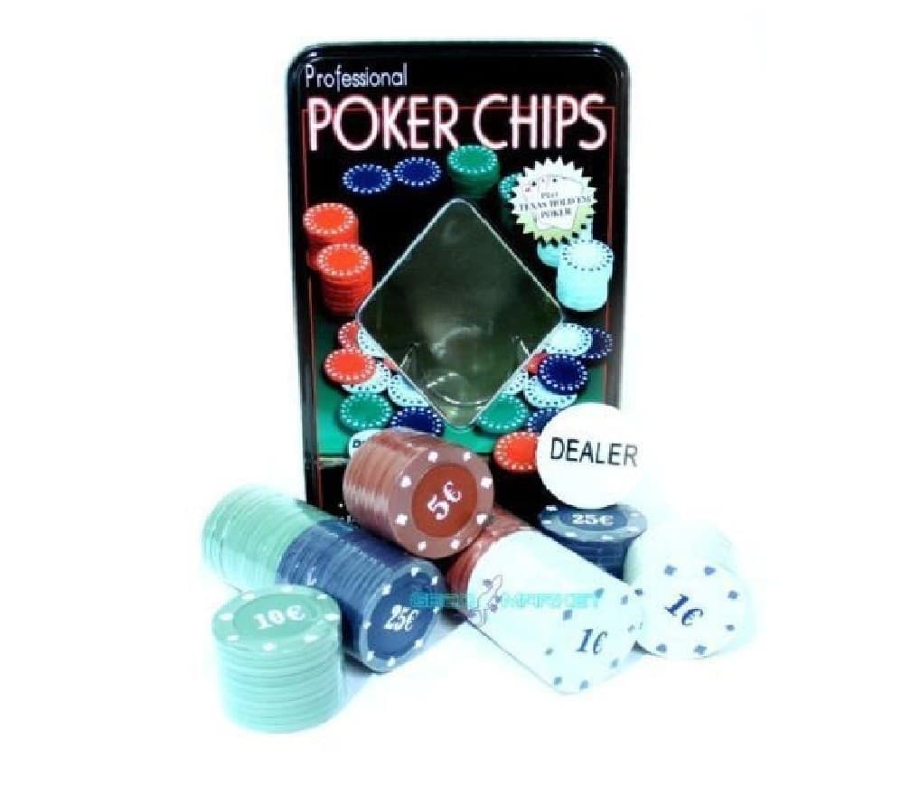 SET POKER CHIPS PROFESSIOALE 100 FISHES FICHES DAKOTA TEXAS HOLDEM 100 CHIPS - 3