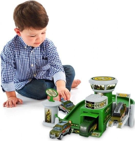 PLAYSET QUARTIER GENERALE MILITARE GARAGE 3 AUTO CON ACCESSORI E ADESIVI - 2