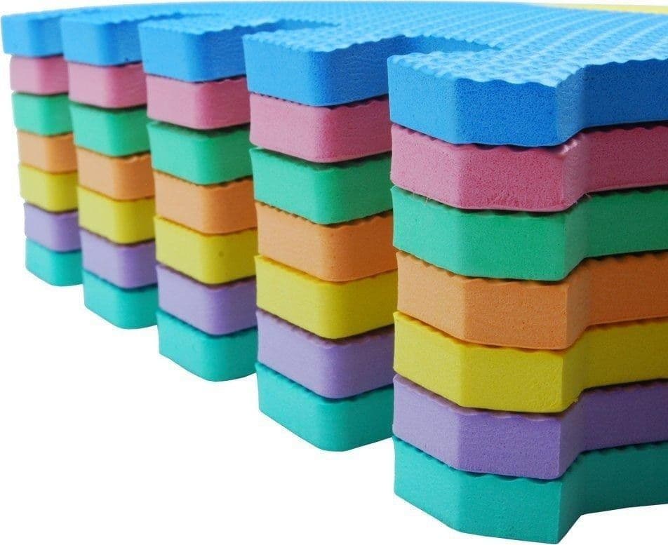 TAPPETO PER BAMBINI DA PAVIMENTO 10 PZ PUZZLE NEONATO ANTIURTO ATOSSICO LAVABILE - 6