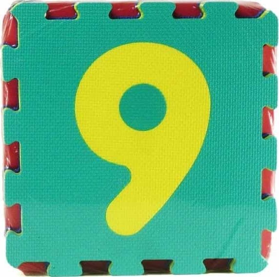 TAPPETO PUZZLE BAMBINI MORBIDO PAVIMENTO 10 MATTONELLE 30X30CM QUADRATI E NUMERI - 3