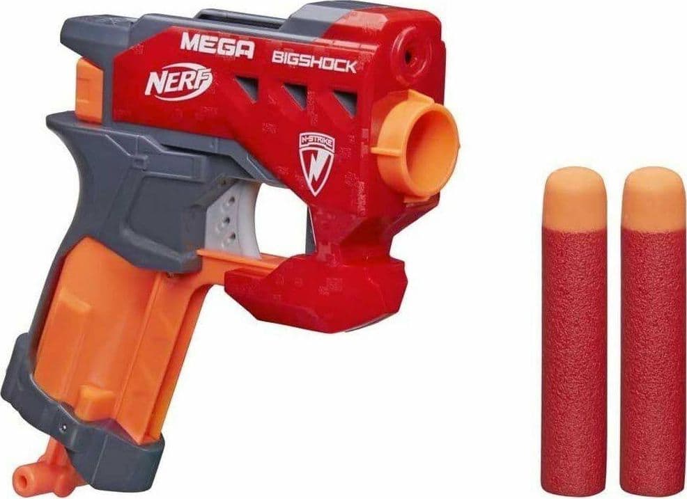 PISTOLA N-STRIKE MEGA BIG SHOCK BLASTER GIOCATTOLO PER BAMBINI 2 MUNIZIONI - 2