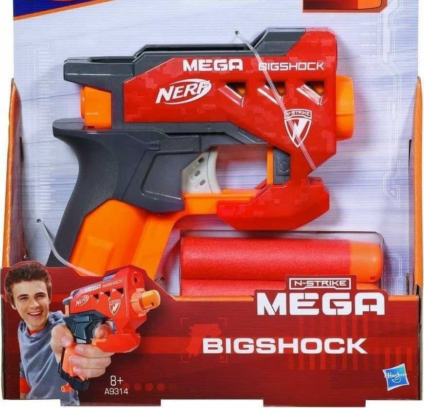PISTOLA N-STRIKE MEGA BIG SHOCK BLASTER GIOCATTOLO PER BAMBINI 2 MUNIZIONI - 3
