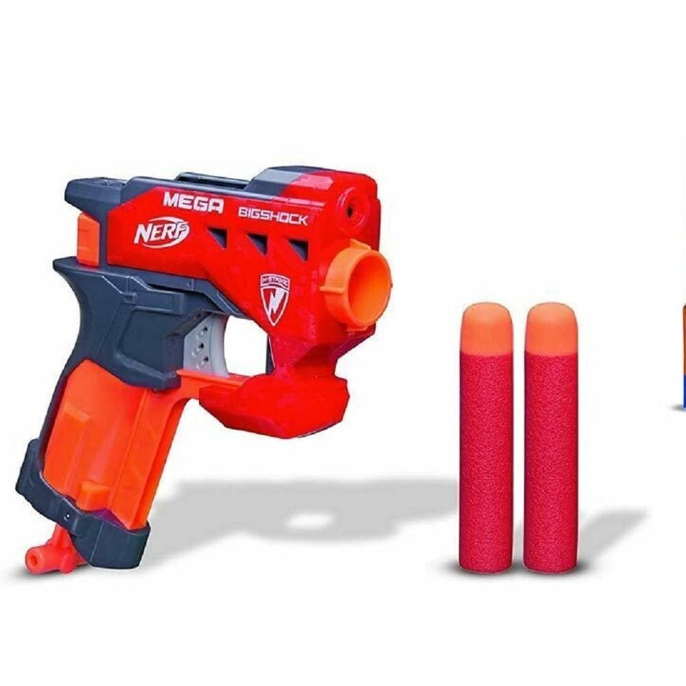 PISTOLA N-STRIKE MEGA BIG SHOCK BLASTER GIOCATTOLO PER BAMBINI 2 MUNIZIONI - 4