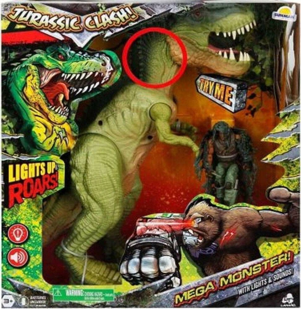 JURASSIC CLASH MEGA MOSTRI MODELLO DINOSAURO GIOCATTOLO BAMBINI LUCI E SUONI