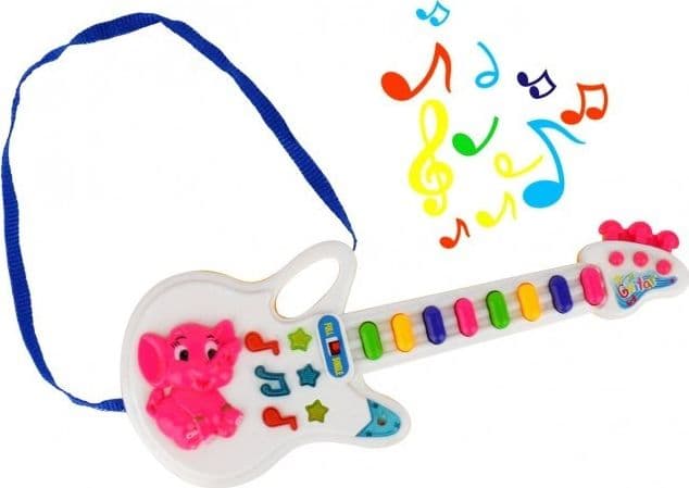CHITARRA GIOCATTOLO BABY POP CON LUCI MELODIE PREIMPOSTATE E TRACOLLA - 3