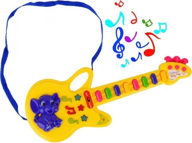 CHITARRA GIOCATTOLO BABY POP CON LUCI MELODIE PREIMPOSTATE E TRACOLLA - 4