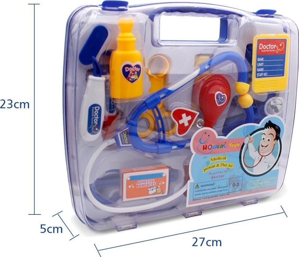 SET VALIGIA DOTTORE GIOCATTOLO CON ACCESSORI FORBICI STETOSCOPIO VALIGETTA - 3