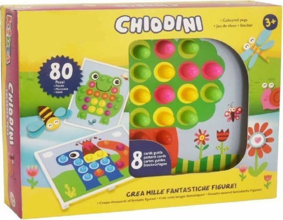 CHIODINI 80 PEZZI COLORATI GIOCO GIOCATTOLO BAMBINI BIMBI INTELLIGENZA
