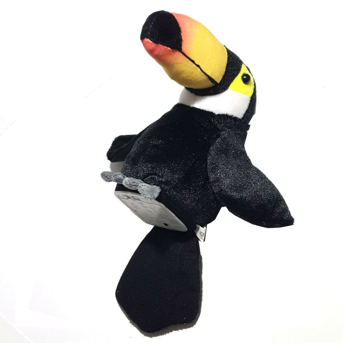 PELUCHE PUPAZZO TUCANO UCCELLO COLORATO PARLANTE BATTE ALI RIPETE PAROLE GIOCO - 2