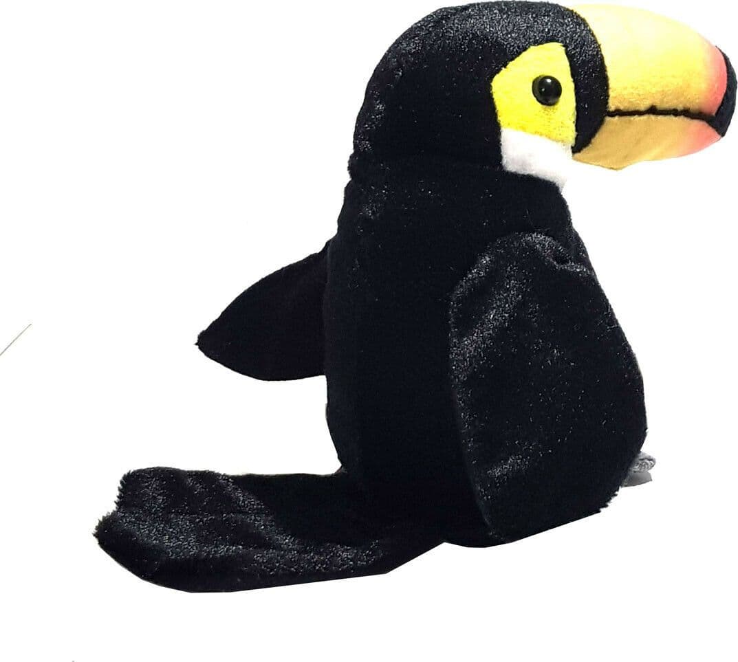PELUCHE PUPAZZO TUCANO UCCELLO COLORATO PARLANTE BATTE ALI RIPETE PAROLE GIOCO - 3