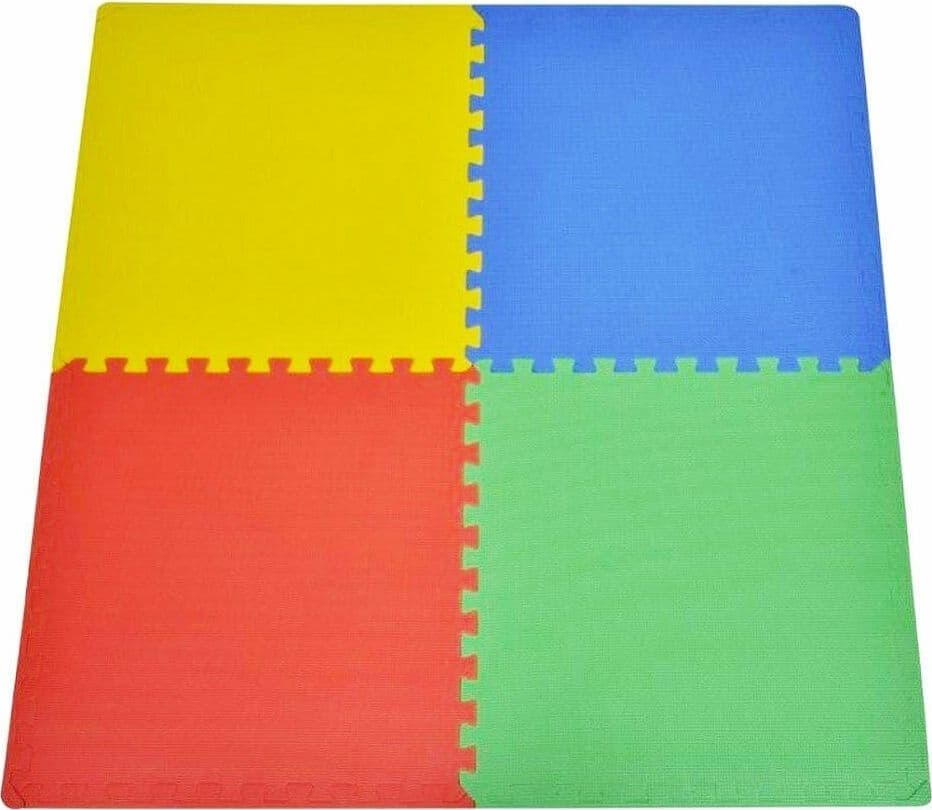 TAPPETINO TAPPETO PUZZLE MAXI COLORATI GIOCO BAMBINO SET 4PZ 60X60CM GOMMA EVA - 2