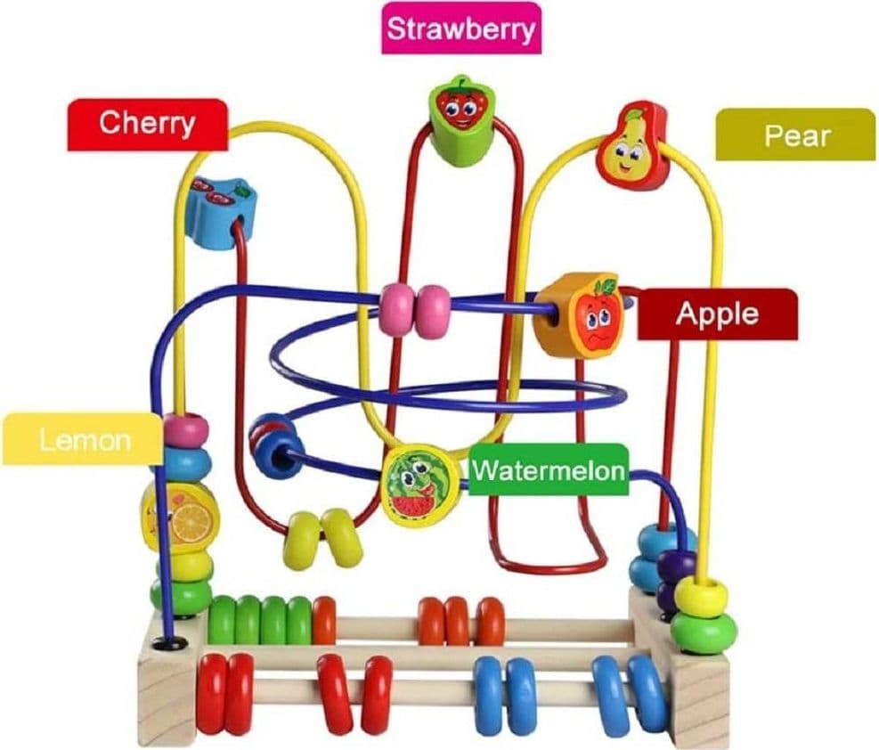 BEAD MAZE ROLLER COASTER GIOCATTOLI EDUCATIVI GIOCHI DI LEGNO BAMBINI +3 ANNI - 4