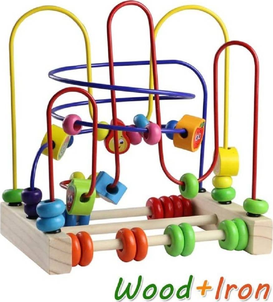 BEAD MAZE ROLLER COASTER GIOCATTOLI EDUCATIVI GIOCHI DI LEGNO BAMBINI +3 ANNI - 8