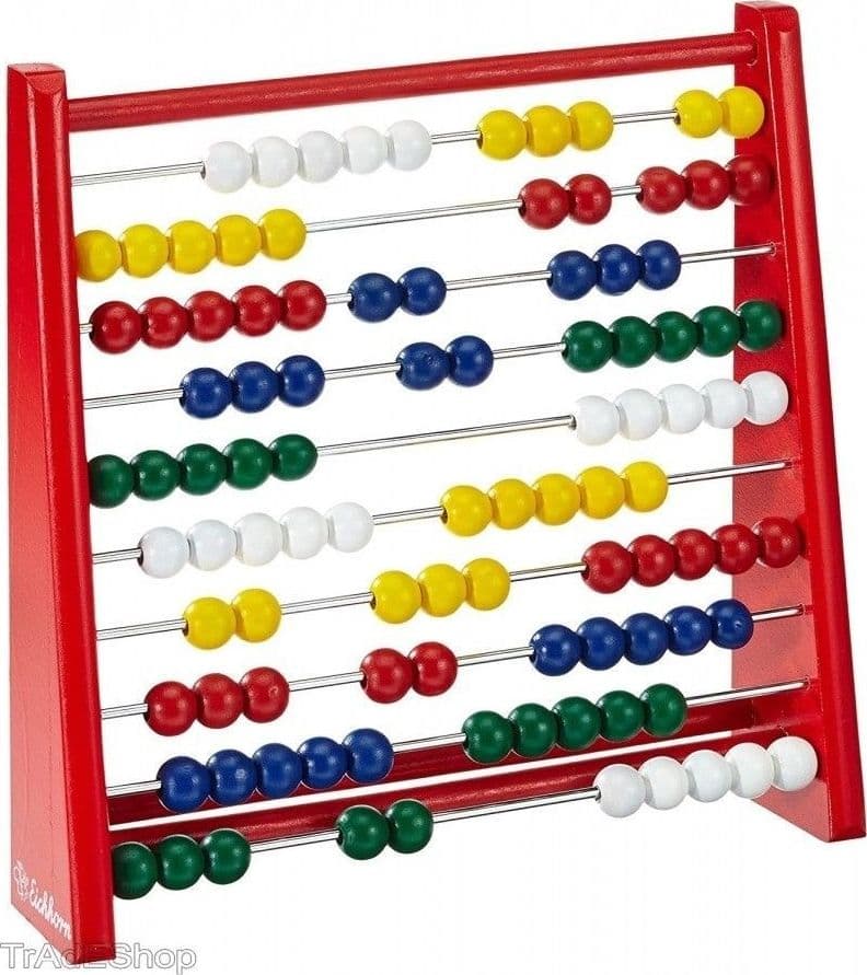 PALLOTTOLIERE COLORATO IN LEGNO NATURALE ABACO MULTICOLORE IMPARA LA MATEMATICA