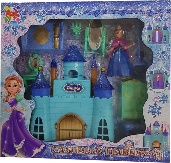 CASTELLO FIABESCO BAMBOLE PRINCIPESSE CASA LETTO SPECCHIO GIOCO ANNA BAMBINE