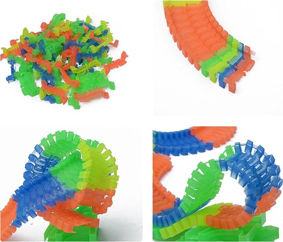 PISTA MAGIC MACCHININE FLESSIBILE COSTRUZIONI FLUORESCENTE AUTO CON LUCI BAMBINI - 4