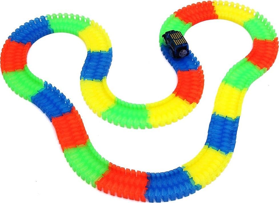 PISTA MAGIC MACCHININE FLESSIBILE COSTRUZIONI FLUORESCENTE AUTO CON LUCI BAMBINI - 5