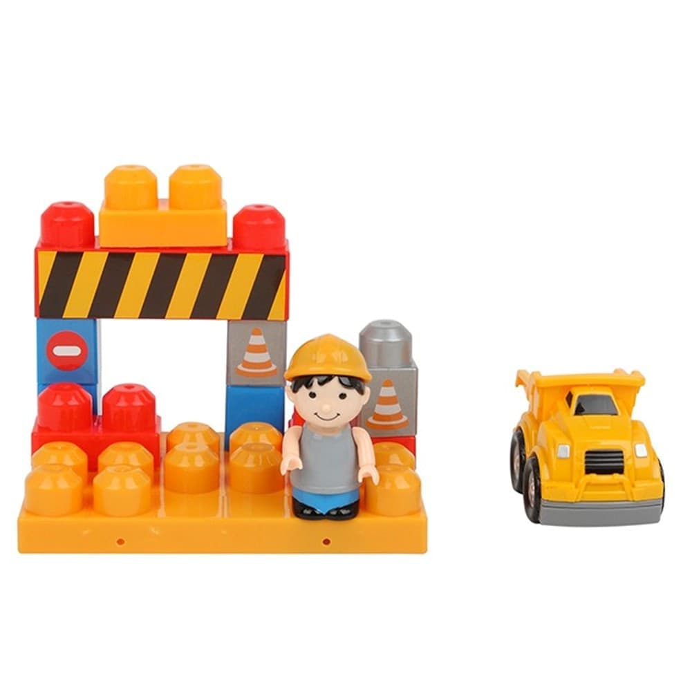 COSTRUZIONI GIOCATTOLO PER BAMBINI CANTIERE 12PZ CON PERSONAGGIO E ACCESSORI - 2