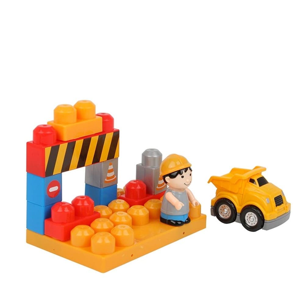 COSTRUZIONI GIOCATTOLO PER BAMBINI CANTIERE 12PZ CON PERSONAGGIO E ACCESSORI - 3