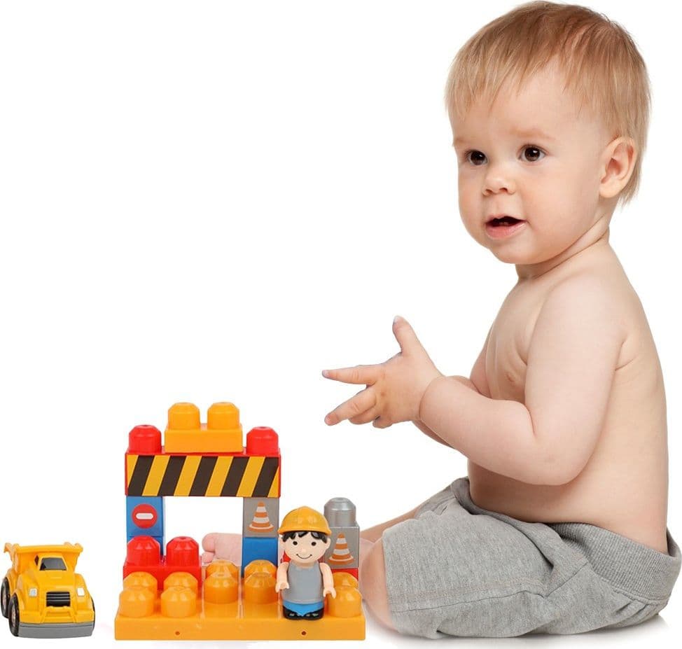 COSTRUZIONI GIOCATTOLO PER BAMBINI CANTIERE 12PZ CON PERSONAGGIO E ACCESSORI - 4