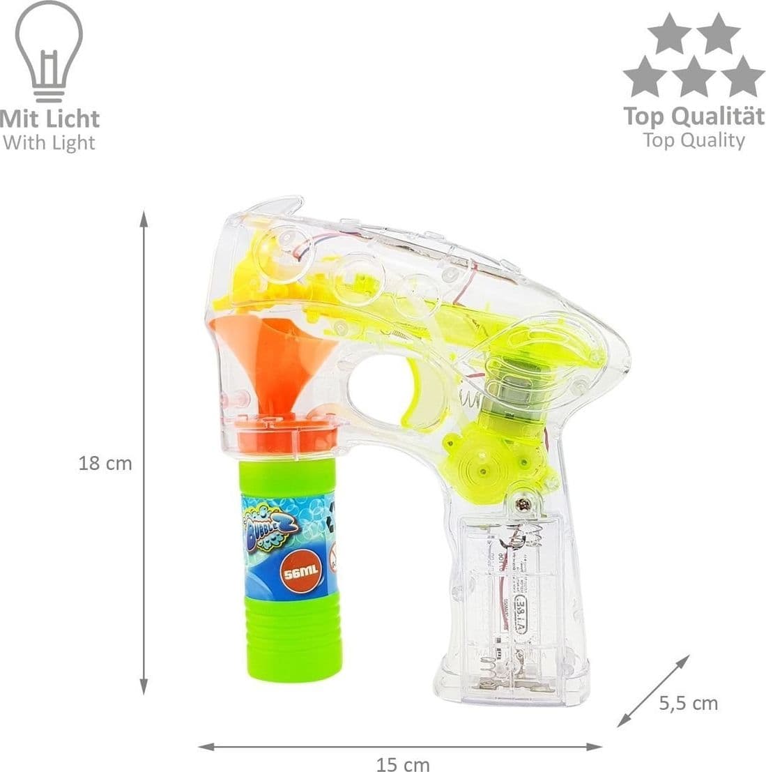 PISTOLA SPARA BOLLE DI SAPONE GIOCATTOLI PER BAMBINI GADGET PER FESTE A BATTERIA - 3