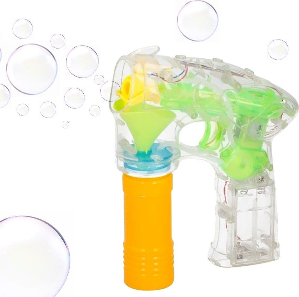 PISTOLA SPARA BOLLE DI SAPONE GIOCATTOLI PER BAMBINI GADGET PER FESTE A BATTERIA - 4