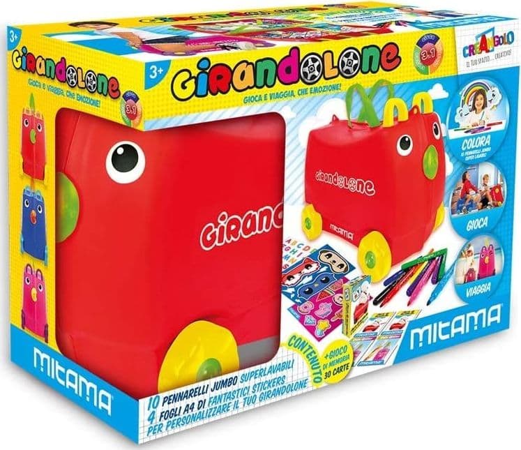 GIOCO GIRANDOLONE VALIGIA CON PENNARELLI STICKERS GIOCO MEMO CARTE MITAMA ROSA - 2