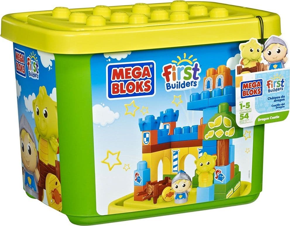 MEGA BLOKS CASTELLO DEL DRAGO CON ADESIVI + CAVALIERE E DRAGO GIOCHI COSTRUZIONI - 3