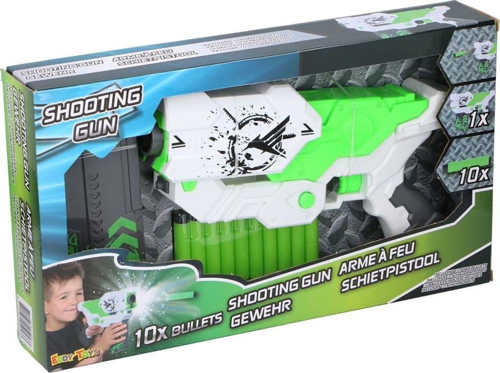 PISTOLA GIOCATTOLO PER BAMBINI 10 COLPI MUNIZIONI IN GOMMA 27CM GIOCO BAMBINO - 2