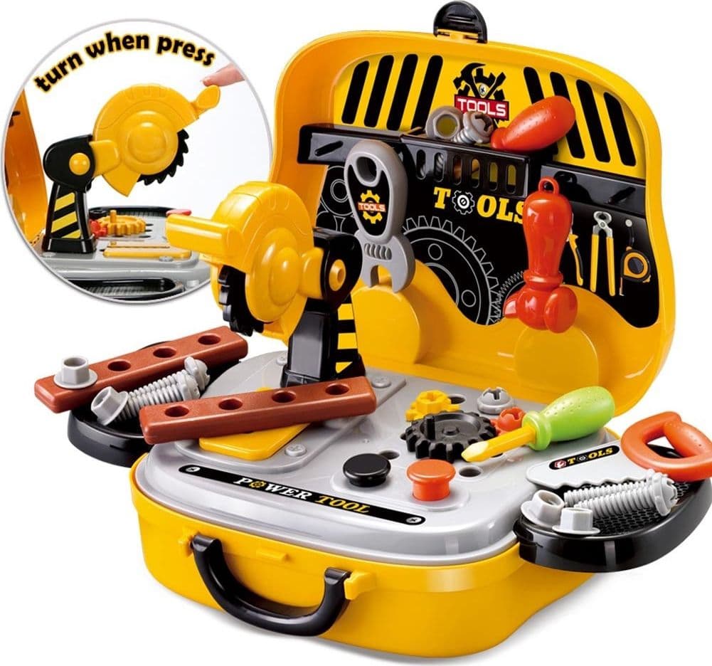 VALIGETTA ATTREZZI PER BAMBINI GIOCATTOLO CON ACCESSORI FAI DA TE PORTATILE 31PZ - 2