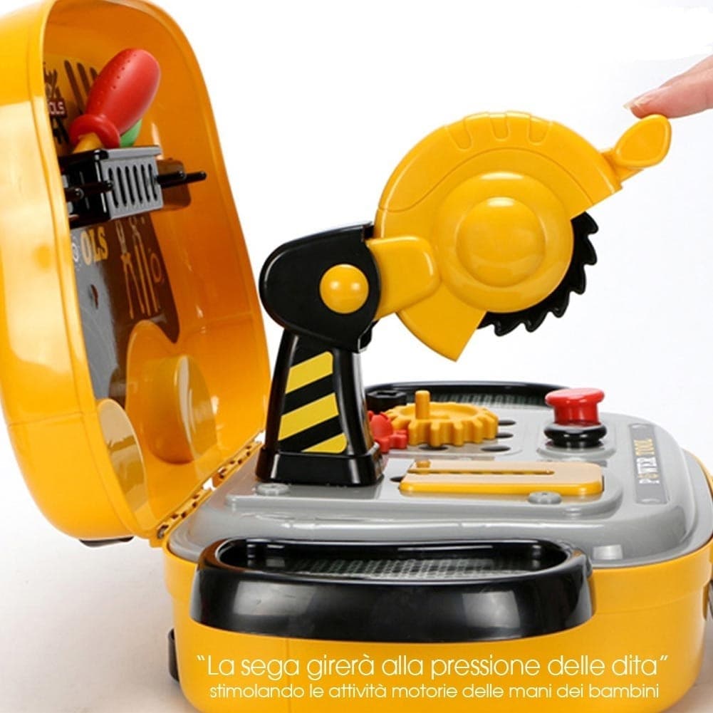 VALIGETTA ATTREZZI PER BAMBINI GIOCATTOLO CON ACCESSORI FAI DA TE PORTATILE 31PZ - 3