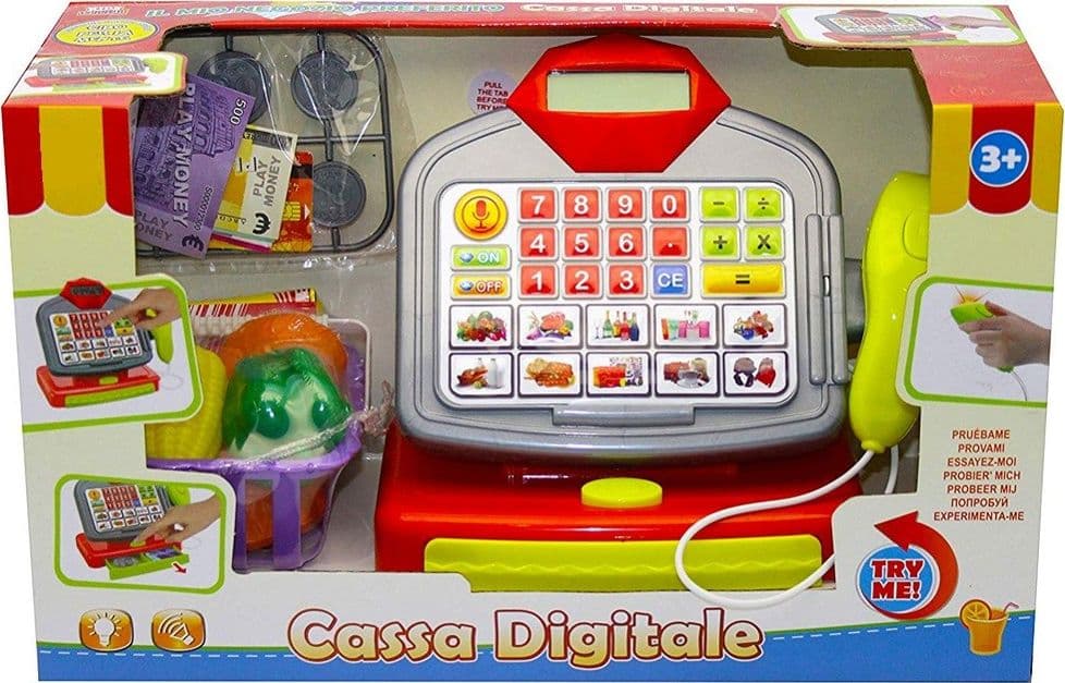 REGISTRATORE DI CASSA DIGITALE CON SCANNER E CALCOLATRICE GIOCATTOLI PER BAMBINI