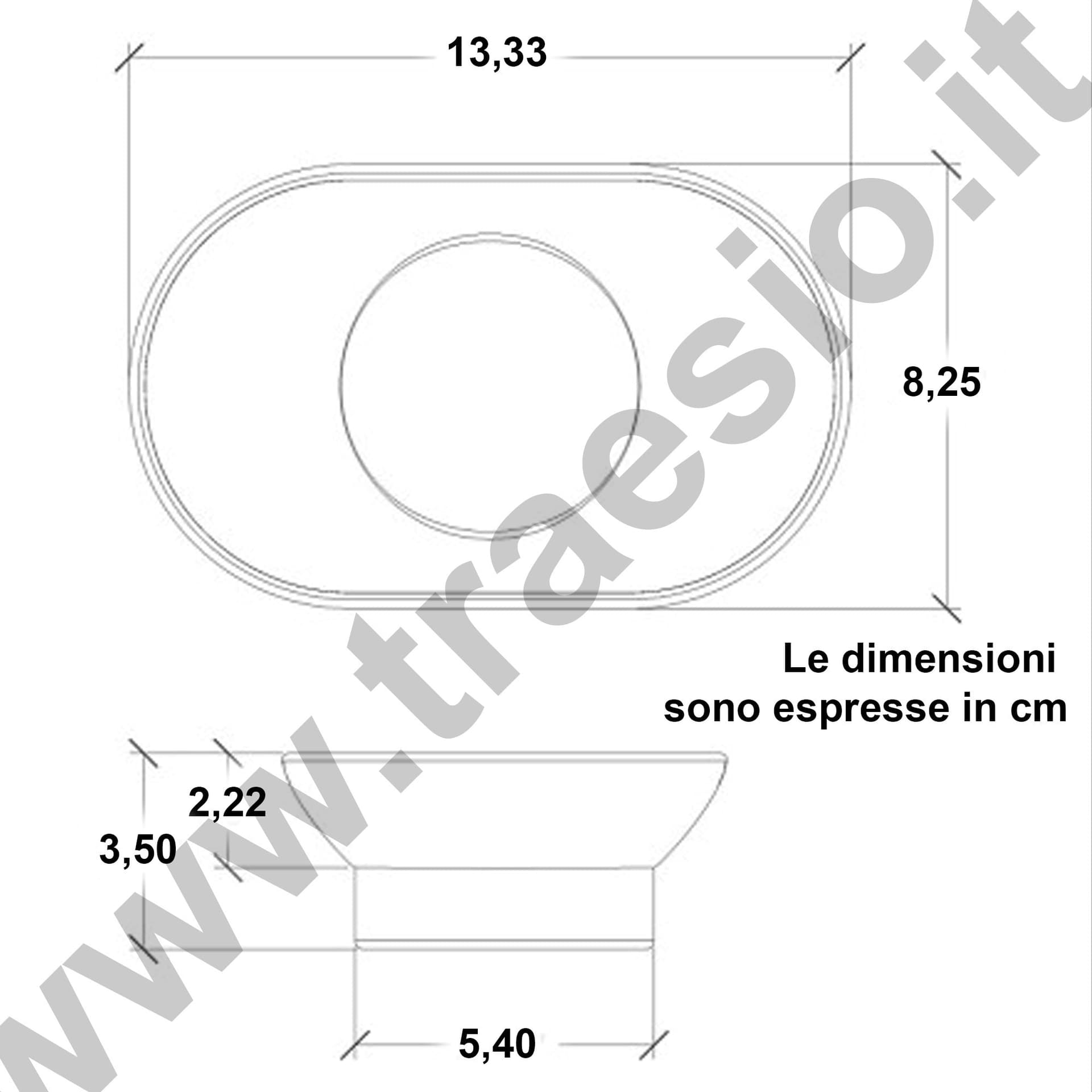 PIATTINO RICAMBIO PORTA SAPONE OVALE IN VETRO SATINATO 13CM BAGNO ACCESSORI - 2