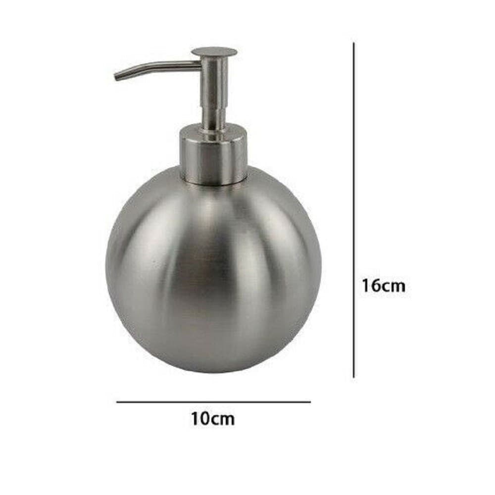 DISPENSER PORTA SAPONE LIQUIDO PORTASAPONE METALLO SATINATO SFERA ELEGANTE 69458 - 2